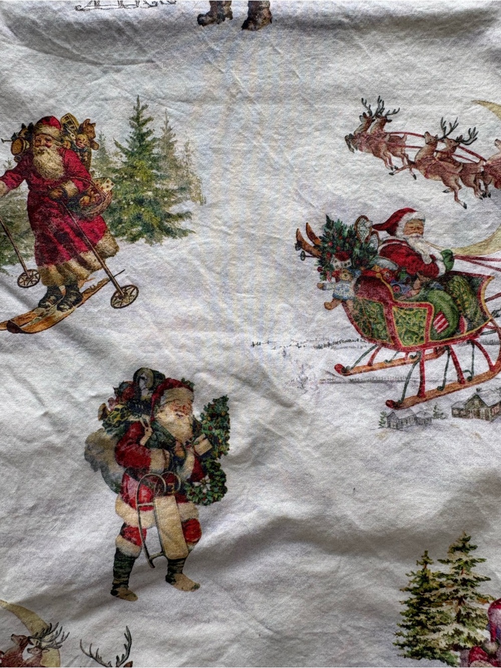 King Pottery Barn Santa sheet set
